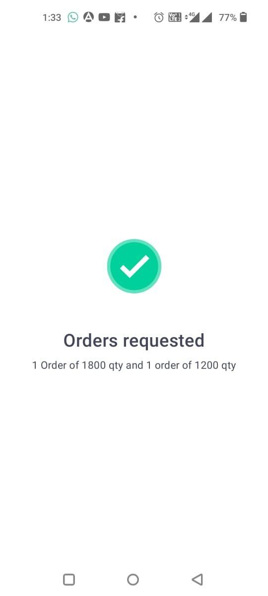 Order Requested will appear