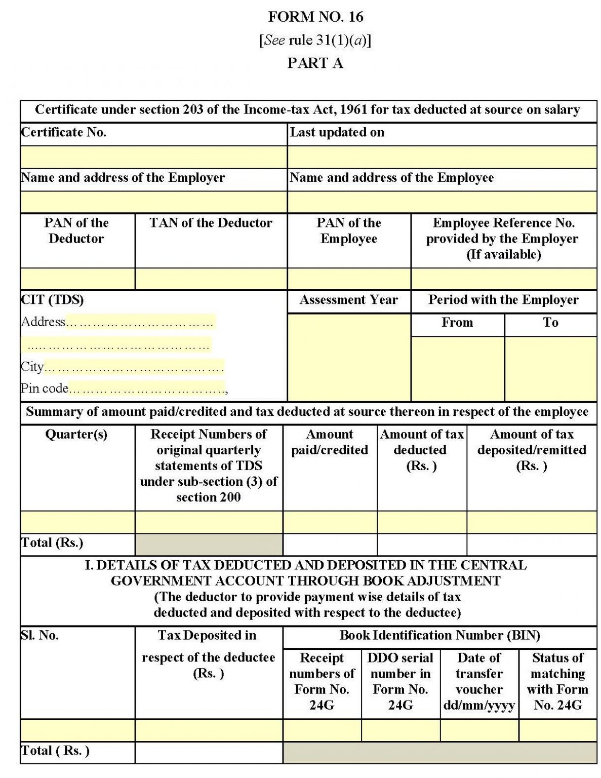 Form 16 sample